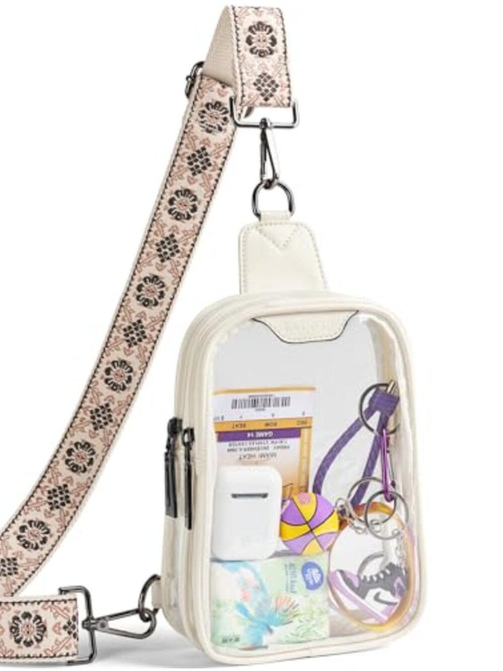 Clear Crossbody Sling Bag Stadium Approved Fanny Pack for Women Men